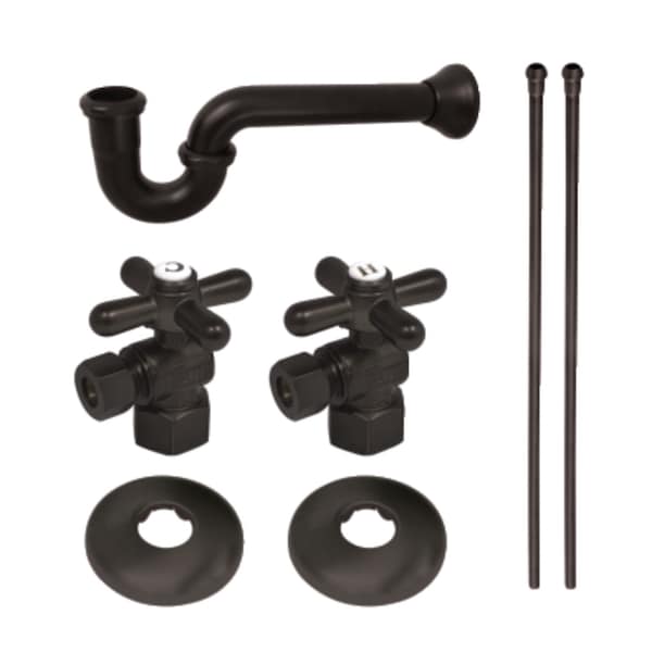 Kingston Brass KPK205 Plumbing Supply Kit with 1-1/2" P-Trap - 1/2" IPS Inlet x 3/8" Comp Oulet, Oil Rubbed Bronze KPK205 - main